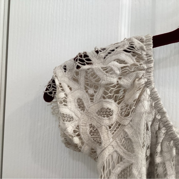 Express Beige Lace Blouse - Picture 3 of 9